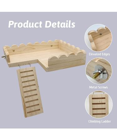 BNOSDM Hamster Wooden Platform with Climbing Ladder - Cage Accessories for Small Animals - Buy Online on GoSupps.com