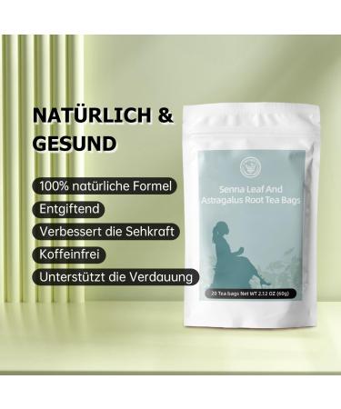 Sennes Leaves & Astragalus Tea - Detox Weight Loss Immunity Boost | 20 Tea Bags - Buy Online on GoSupps.com