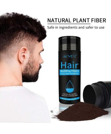 Aliver Hair Fibres Medium Brown Hair Loss Treatment - 15 Second Hair Thickener for Women & Men - Undetectable Natural Formula Spray Powder - Buy Online on GoSupps.com