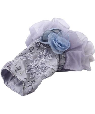 Elegant Gray Sequin Dog Dress - Small Pet Tutu Costume for Weddings & Special Occasions - Buy Online on GoSupps.com