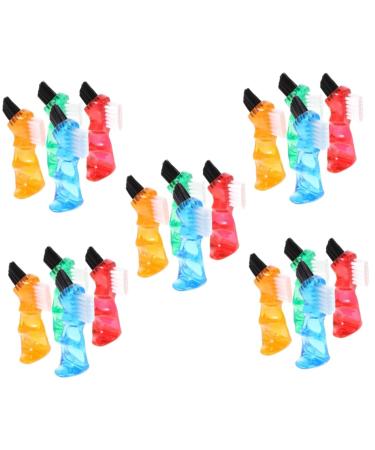 Fomiyes 20 pieces prosthesis toothbrush prosthesis brush toothbrush practical cleaning mini for oral care small for at home portable cleaning household prosthesis for the 1 piece (1 Pack) different colors x 5 pieces