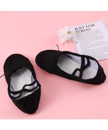 Healifty Women's Black Leather Ballet Flats - Size 43 | Full Sole Dance & Yoga Shoes - Buy Online on GoSupps.com