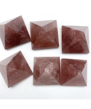 Natural Crystal Rough 30mm Natural Red Strawberry Stone Quartz Crystal Pyramid Reiki Tower Home Ornaments Decoration Stones - Buy Online on GoSupps.com