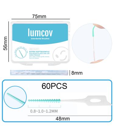 Soft Silicone Interdental Brush - Lumcov Double-Sided Toothbrush for Narrow Teeth | 60 Pieces Size S - Eco-Friendly & Adaptive Cleaning - Buy Online on GoSupps.com