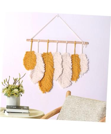 Zerodeko 1pc Wall Decoration Tapestry Wall Tapestry Macrame Hanging Tapestry Nature-inspired Decoration Hand Woven Tapestry Bedroom Background Macrame Wall Leaves Pendant Cotton - Buy Online on GoSupps.com