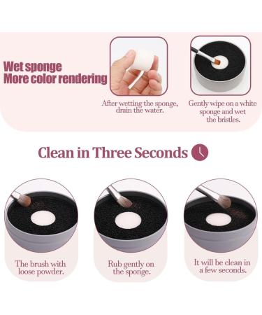QUKLOGEN 3 In 1 Makeup Brush Cleaning Set Multifunctional Washing Bowl Drying Basket with Handle Silicone Cleaner Mat Removal Cleaner Sponge 150ml/5.12fl.oz Professional Makeup Brush Cleaner (Pink) - Buy Online on GoSupps.com