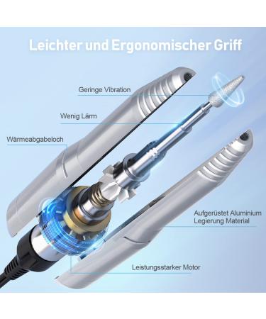 Buy Weiyi Electric Nail Miller Set - Professional Nail Care Device | Low Vibration 20 000 RPM 6 Drills & 106 Grinding Sleeves - International Shipping Available - Buy Online on GoSupps.com