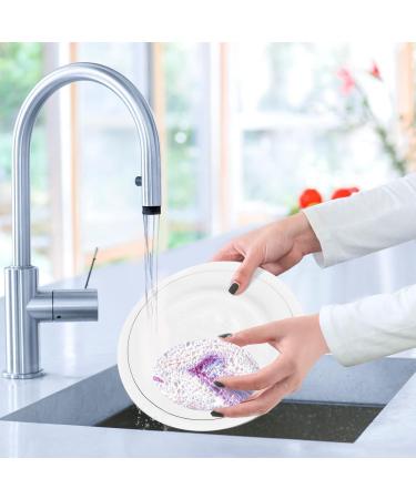 3-Pack Cleaning Kitchen Sponges Oval White Purple Marble Pattern Kitchen Cellulose Dishwashing Wood Pulp Cotton - Buy Online on GoSupps.com