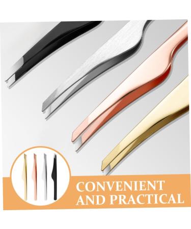 Minkissy 4-Piece Beauty Tweezers Set | Eyebrow Contour Brow Trimmer & Eyelash Applicator in Rose Gold - Perfect Beauty Accessories for Flawless Eyebrows - Buy Online on GoSupps.com