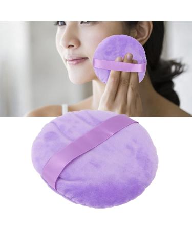 Makeup Powder Puff Large Size Makeup Puffs with Tape Handle Soft and Fluffy Swansdown Makeup Puffs for Loose Powder Body Powder Blending All Skin Types Easy to Clean (Purple) - Buy Online on GoSupps.com