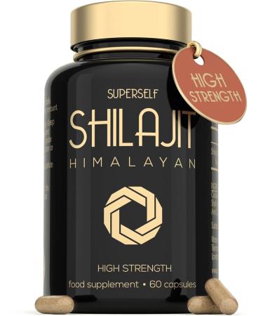 Himalayan Shilajit Capsules 1500mg - High Strength Shilajit for Men & Women - 60 Tablets - Premium Gold Grade - 65% Fulvic Acid - Pure & Authentic 1 count (Pack of 1)