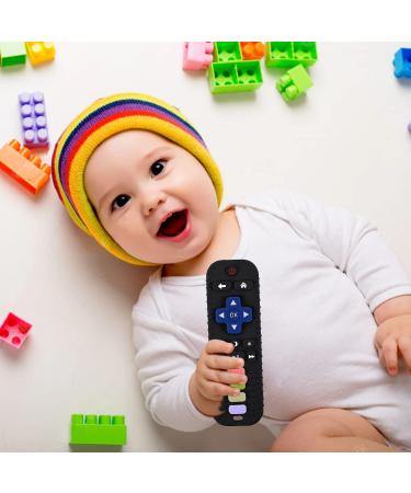Remote Control Shape Baby Teething Toys - 2 Pack Silicone Teether for Boys and Girls (Black+Purple) - Buy Online on GoSupps.com