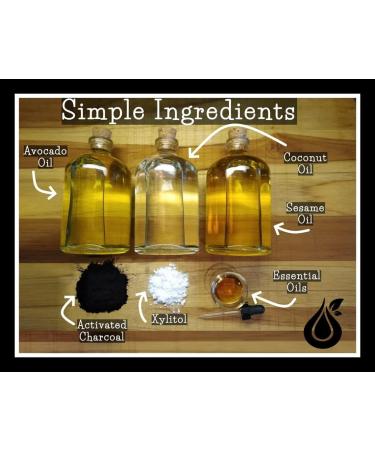 Coconut Avocado Sesame Oil Mouthwash - Sweet Orange Spice with Charcoal & Xylitol for Oil Pulling - 15 oz Glass Bottle - Buy Online on GoSupps.com