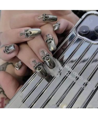 Chrome Hearts Cross Nail Charm Metal Punk Rivet Nail Art Decoration (2 Pack) - Buy Online on GoSupps.com