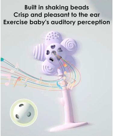 2 in 1 Teething Ring & Rattle - BPA-Free Silicone Baby Teething Toy (Pollen Pink Skin Pink) | Safe Durable & Fun - Buy Online on GoSupps.com