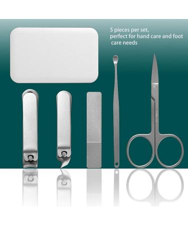 Manicure Set 5 Pieces Manicure Set Personal Care Nail Clipper Kit Stainless Steel High Sharpness Nail Clippers Pedicure Kit Professional Grooming Kit for Finger Nail Toenail Ear - Buy Online on GoSupps.com