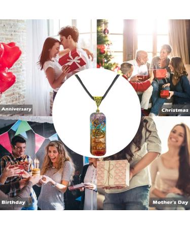 7 Chakra Healing Crystal Orgone Energy Pendant Necklace - WULILONG Natural Gemstone Protection Amulet for Men and Women - Buy Online on GoSupps.com