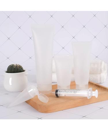 Zeoabsy 6 Pack 50ml Transparent Frosted Soft Tubes - Hinged Lock Plastic Bottles for Cosmetics Gels & Creams - Perfect for Travel - Buy Online on GoSupps.com