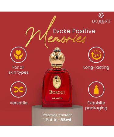 Dumont BOROUJ GRAVITY - 85ml - Unisex Perfume for Men & Women - Agarwood Vanilla Woody & Musk Fragrance - Long Lasting Cologne Mist & Body Spray - for Him & Her Oriental 2.87 Fl Oz (Pack of 1) - Buy Online on GoSupps.com