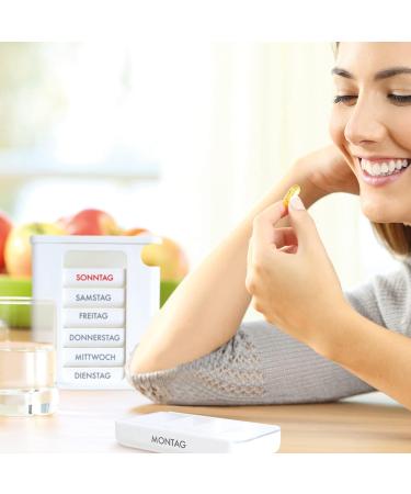 Kerpers 7-Day Tablet Box - Made in Germany | Pill Organizer with 4 Compartments for Morning Noon Evening Night | 2 Pack White Medicine Box for Tablets & Supplements - Buy Online on GoSupps.com