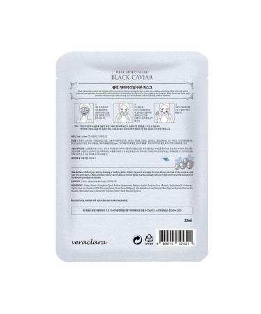 Veraclara Real Moist Facial Mask (16 Pack) - Korean Skincare for Dark Spots Moisturizing & Firming with Black Caviar - Buy Online on GoSupps.com