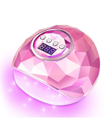 CORESLUX UV LED Nail Lamp 86W Whitening Nail Lamp Faster Nail Dryer for Gel Polish Nail Curing Lamp with 4 Timer Setting Auto Sensor LCD Screen for Fingernails & Toenails (Pink)