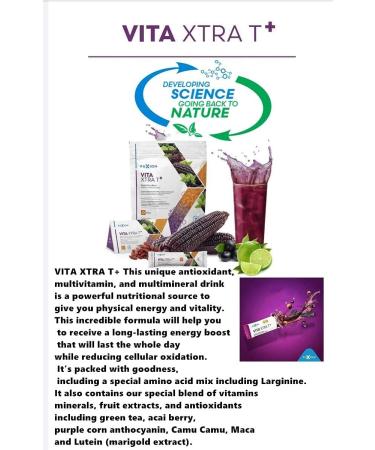 Fuxion Vita Xtra T-Mix Fast Acting Energizing Tea - All Natural Herbs & Fruits for Natural Energy - Purple Corn - 28 Sachets - Buy Online on GoSupps.com