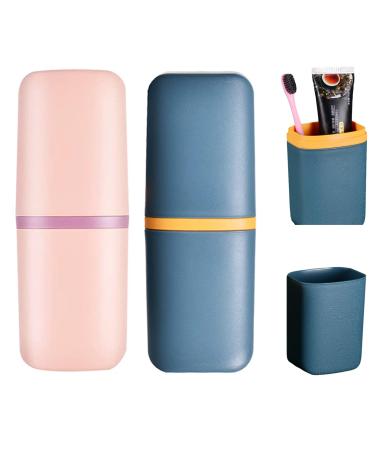 Toothbrushes case 2 pieces of toothbrushes travel toothbrush etui mouthwear plastic toothbrush cup travel toothbrush case good for children camping hiking business trips