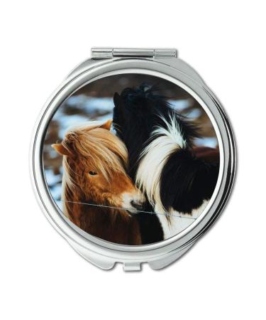 Mirror makeup mirror animals cold horses pocket mirror portable mirror