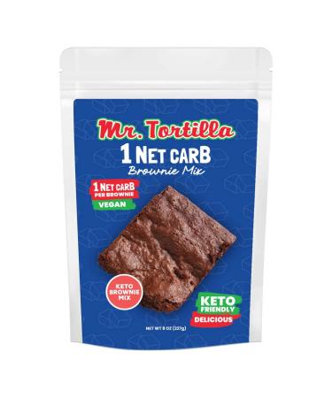 Mr. Tortilla 1 Net Carb Baking Mix - Low Carb, Paleo, Keto-Friendly Sweet Snacks - Vegan & Gluten-Free Desserts Made from Almond Flour - 8 Oz. Bag (Double Fudge Brownie)