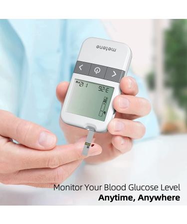 Metene AGM-513S Glucose Monitor Kit  100 Glucometer Strips  100 Lancets  Blood Sugar Test Kit with Lancing Device and Carrying Bag  No Coding 205 - Buy Online on GoSupps.com