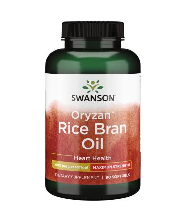 Swanson Maximum Strength Rice Bran Oil Oryzan 1000 Milligrams 90 Sgels