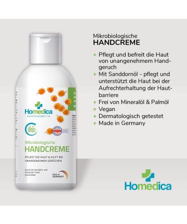 Homedica Hand Cream 150ml - Microbiological Smell-Neutralizing Formula - Vegan Dermatologically Tested Made in Germany - Buy Internationally - Buy Online on GoSupps.com