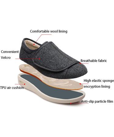 TEPtdirio Women's Men Wide Width Walking Shoes - Adjustable Comfort for Diabetic Edema & Arthritis - Blue 43 - Buy Online on GoSupps.com