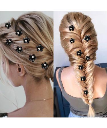 ATODEN Mini Flower Hair Clips - 10 Pack Rhinestone Tiny Claw Clips for Thin Hair - Cute Daisy Jaw Clips for Women, Girls, Kids & Teens - Black - Buy Online on GoSupps.com