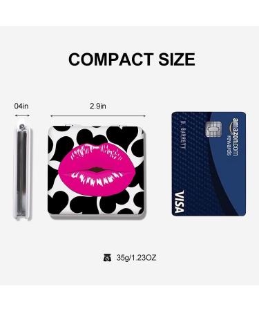 Double Sided Pink Lips Vanity Mirror | Shatterproof & Portable Compact Square Makeup Mirror - Ideal Gift for Women, Mothers, and Kids - Buy Online on GoSupps.com