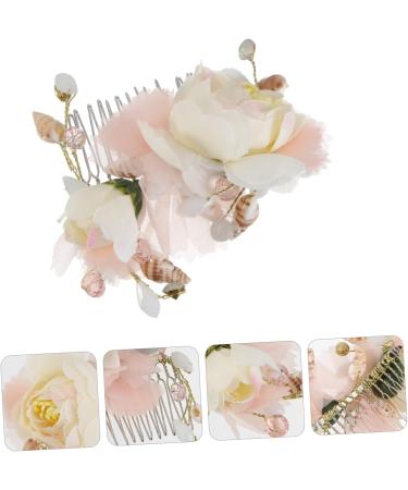 FRCOLOR Engagement Party Headband Side Hair Comb Bridal Floral Hair Comb Wedding Bridal Comb Rose Hair Comb Bridal Pearl Hair Comb Happy New Year Headband Wedding Tiara Miss Shell Decorate medium Pink - Buy Online on GoSupps.com
