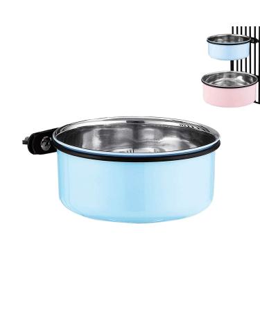 Water Bowl for Dog Crates & Cages 2-in-1 Crate Type Pet Hanging Bowl Stainless Steel Cage Dog Bowl Medium Sized Dog Feeder Food Water Bowl (Blue1.7l/1pcs) Blue18cm Blue18cm