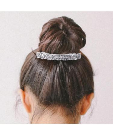 Sparkly Rhinestone Crystal Hair Barrette Set - French Design Bridal Fashion - 2 Pack - Buy Online on GoSupps.com