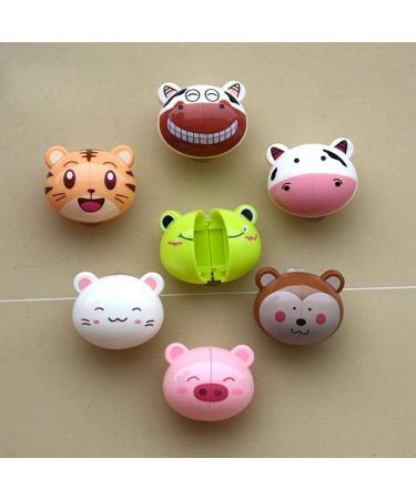 5pcs Cute Cartoon Toothbrush Holder Set for Kids | Animal Shaped Cover & Grip | Manual Toothbrushes | Random Style - Buy Online on GoSupps.com