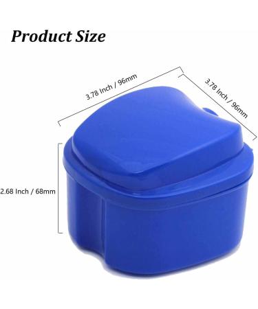 BANSHAN Denture Storage Container with Filter - Portable Orthodontic Retainer Box for Easy Travel - Dark Blue - Buy Online on GoSupps.com