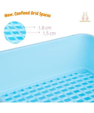 HoppScotch.bun Large Rabbit Litter Box with Plastic Grid & Dump Tray - Bunny Poop Tray for Bunny Feet - Pet Waste Station and Supplies - Training Corner Litter Pan for Rabbit Cage Accessories - Cream - Buy Online on GoSupps.com