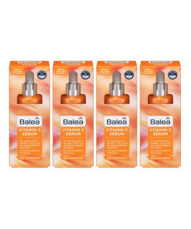 Balea VITAMIN C Serum for an even complexion and a radiant complexion with antioxidant effect - Pack of 4 (4 x 30 ml) - 120 ml