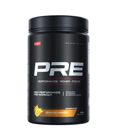 VAST PROWOWUT - Performance Pre Workout Booster - Training Booster - Carnosyn Creapure with natural caffeine - vegan - sugar -free - 20 portions - Made in Germany - Orange Mango