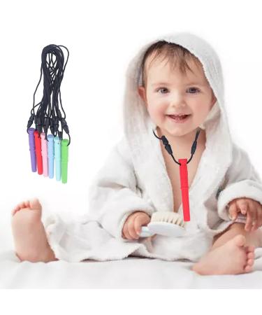 Cylinder Sensory Chewy Necklace Set - Safe Biting Aid for Babies, 6pcs - Promotes Good Oral Habits for PDD - Buy Online on GoSupps.com