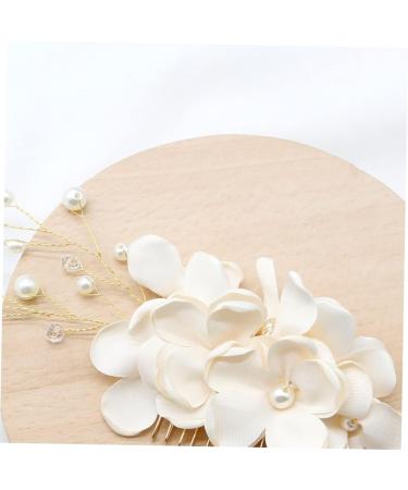 Angoily Bride Headpieces for Wedding Metal Hairpin Stick Wedding Headpiece for Bride Bridal Hair Fruit Headband Flower Hair Accessories Pore Scraper Women's Cloth Flowers Pearl - Buy Online on GoSupps.com