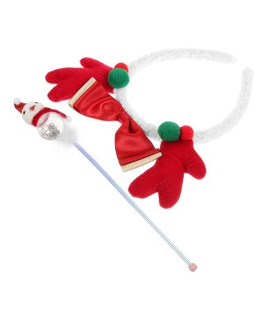 Beaupretty 1 set fabric red plastic Antler Xmas Hairbands Christmas Headbands Xmas Accessories Xmas Antler Headwear