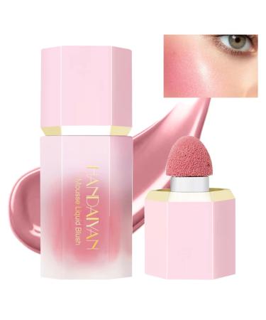 Liquid Blush Face Blusher Rouge Natural Smooth Blusher Pigment Long Lasting Creamy Soft Cheek Multi-purpose Stick Makeup With Cushion Cosmetics Liquid Facial Blush(Love cake)