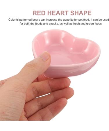 POPETPOP pet bowl food guinea pig hamster feeder chinchilla bowl hamster saucer kitten bowls heart shaped hamster water bowl hamster supplies small cat bowl chipmunk squirrel ceramics 8x7cm Pink - Buy Online on GoSupps.com