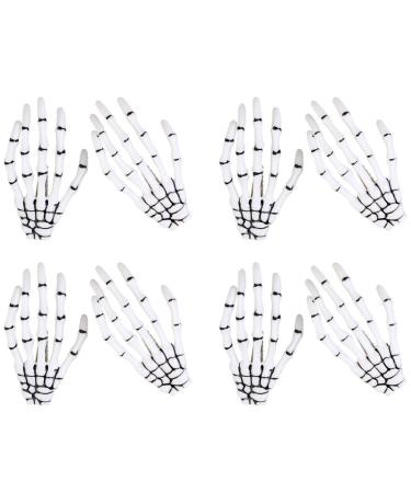 Minkissy 8 pieces halloween skeleton hands bone hair clips punk horror skull bone bone hair clips gothic halloween ghost hairpins costume headgear for